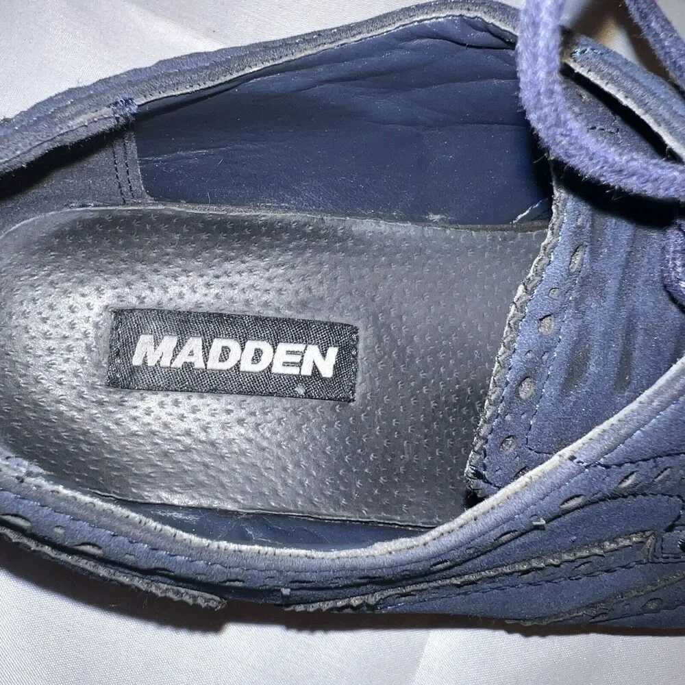 Madden M-Edward Navy Blue Mens‎ Oxford Sz 7.5M Lace Up Shoes